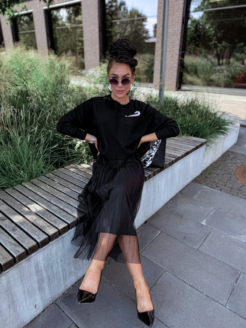 "VIOLA 3212" set - dress + jumper - BLACK